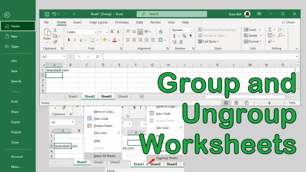 Group And Ungroup Worksheets In Excel BrainBell