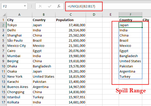 Excel Data Validation List Spill Range