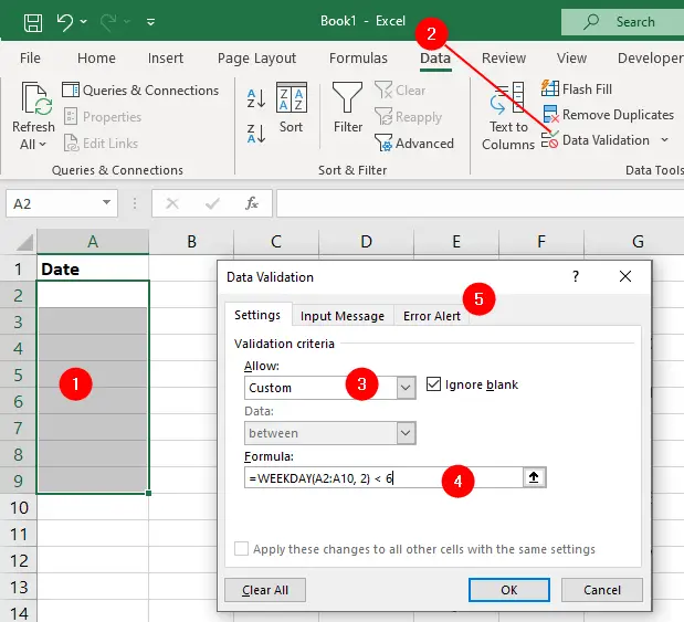 Excel Data Validation Prevent Entry