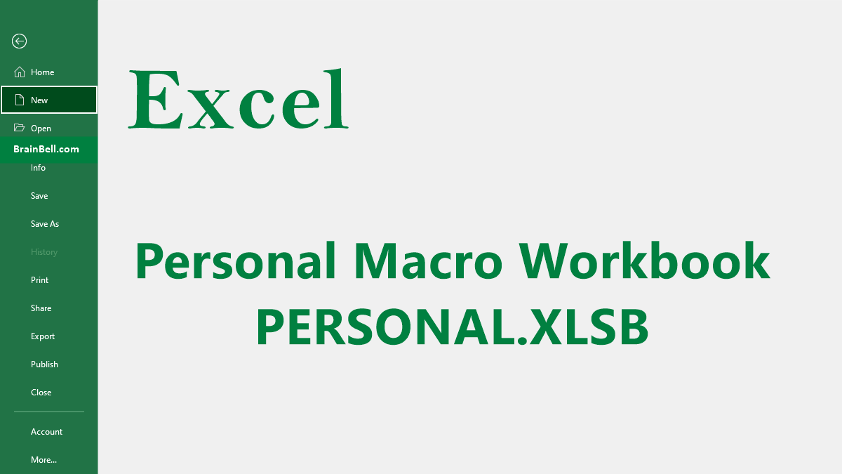 The Personal Macro Workbook In Excel Brainbell