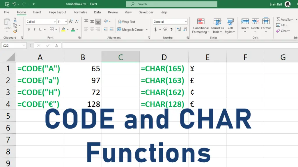 using-code-and-char-functions-in-excel-brainbell